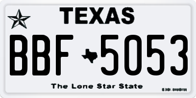 TX license plate BBF5053