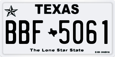 TX license plate BBF5061