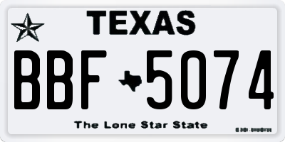 TX license plate BBF5074