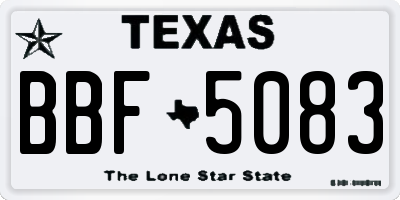 TX license plate BBF5083