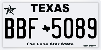 TX license plate BBF5089