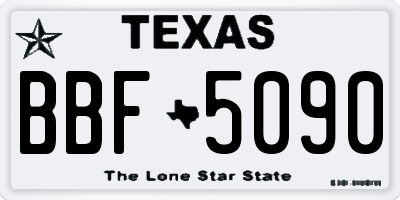 TX license plate BBF5090