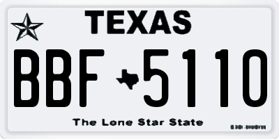 TX license plate BBF5110