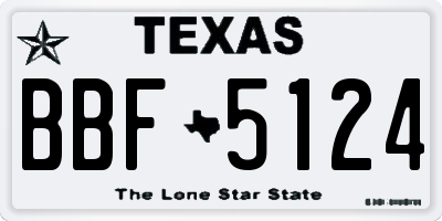 TX license plate BBF5124