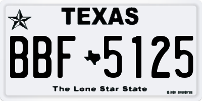 TX license plate BBF5125