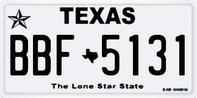 TX license plate BBF5131