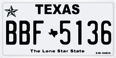 TX license plate BBF5136