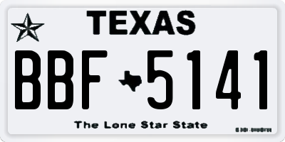 TX license plate BBF5141