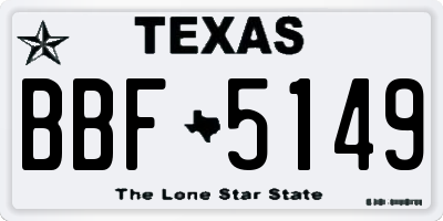 TX license plate BBF5149