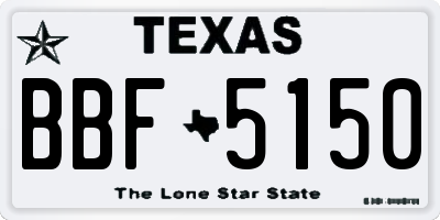 TX license plate BBF5150