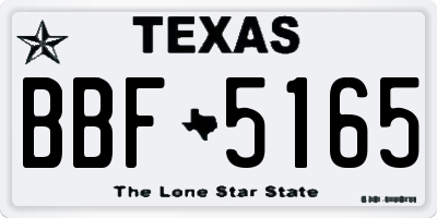 TX license plate BBF5165