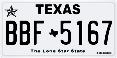 TX license plate BBF5167