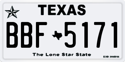 TX license plate BBF5171