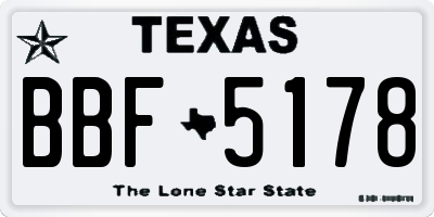 TX license plate BBF5178