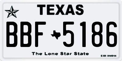 TX license plate BBF5186