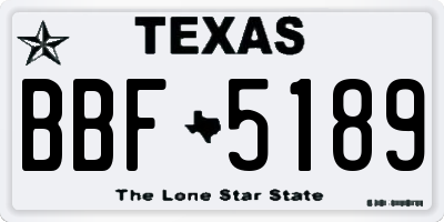 TX license plate BBF5189