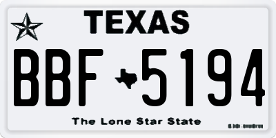 TX license plate BBF5194