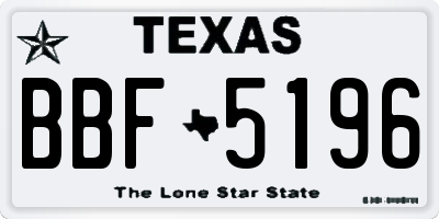 TX license plate BBF5196