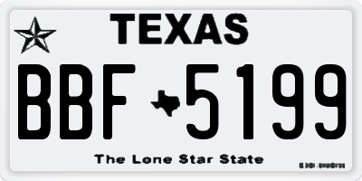 TX license plate BBF5199