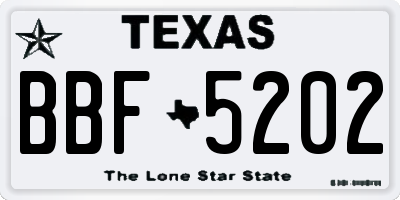 TX license plate BBF5202