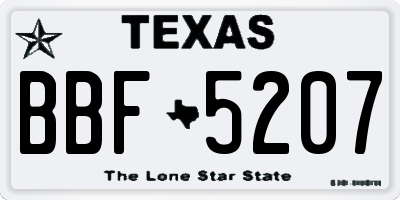 TX license plate BBF5207