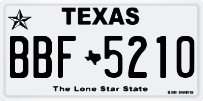 TX license plate BBF5210