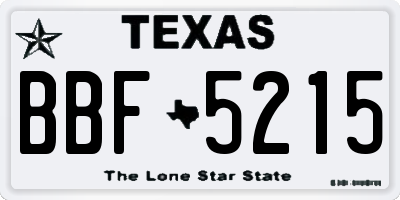 TX license plate BBF5215
