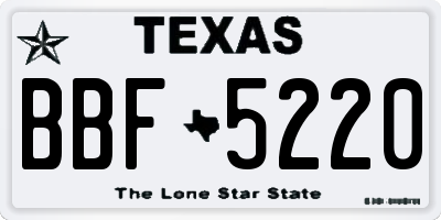 TX license plate BBF5220