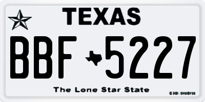 TX license plate BBF5227