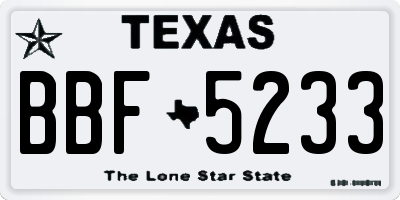 TX license plate BBF5233