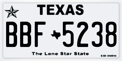 TX license plate BBF5238