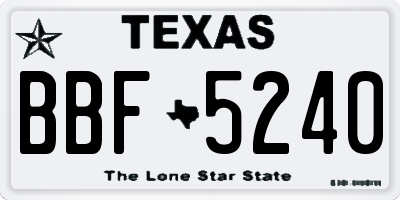 TX license plate BBF5240