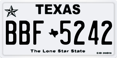 TX license plate BBF5242