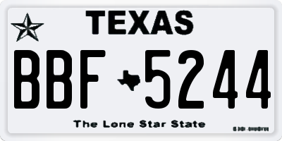 TX license plate BBF5244