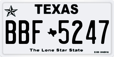 TX license plate BBF5247