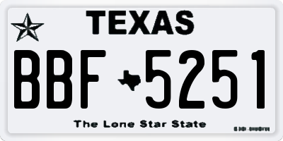 TX license plate BBF5251