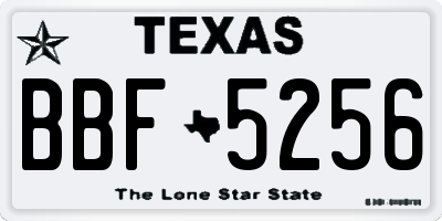 TX license plate BBF5256