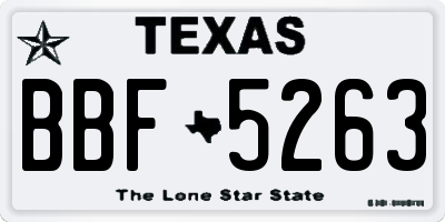TX license plate BBF5263