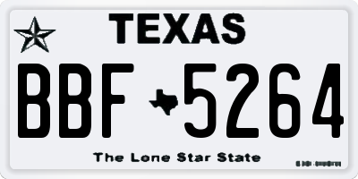 TX license plate BBF5264