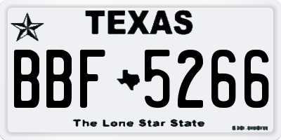 TX license plate BBF5266