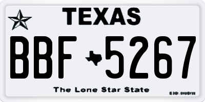 TX license plate BBF5267