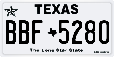 TX license plate BBF5280