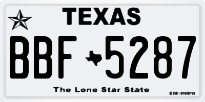 TX license plate BBF5287