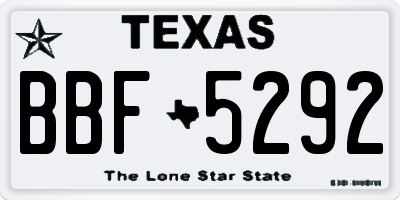 TX license plate BBF5292