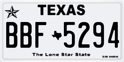 TX license plate BBF5294