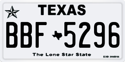 TX license plate BBF5296