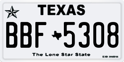 TX license plate BBF5308