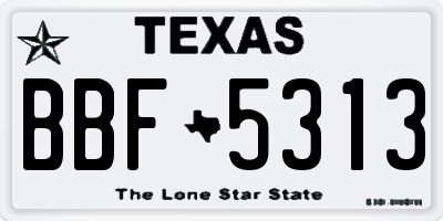 TX license plate BBF5313