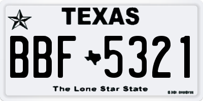 TX license plate BBF5321