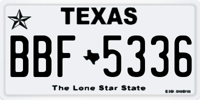 TX license plate BBF5336